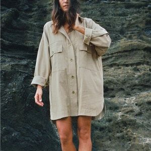 Ozma of California Audrey Shirt Jacket in Nettle, Sz M